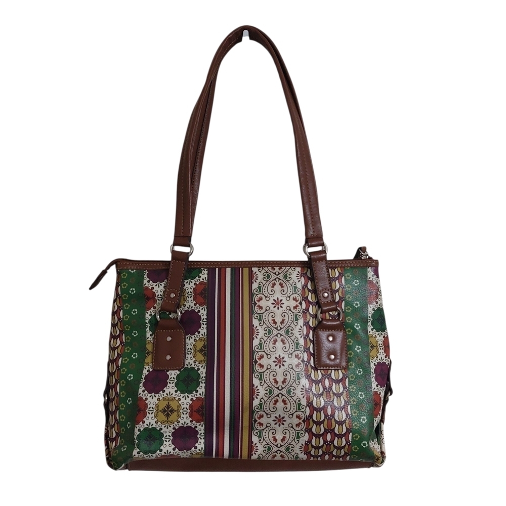 Relic Colorful Patterned Shoulder Bag with Brown Straps - Picture 2 of 5